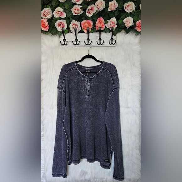 Silver Jeans Men's Winter Waffle Knit Longsleeve Henley - Picture 1 of 7